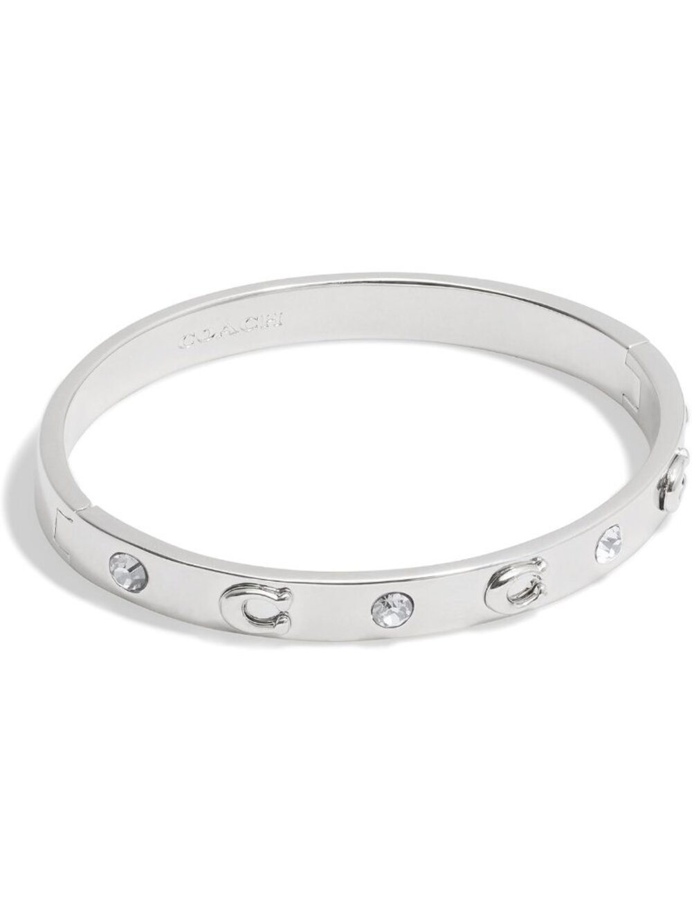 Chic Women's Hinged C Logo Bangle Bracelet - Stylish Accessory for Any Outfit